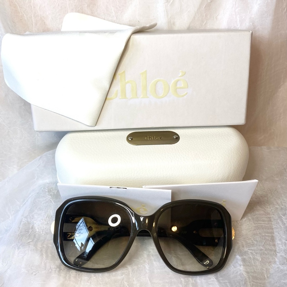 Chloé Oversized Square Sunglasses in Dark Brown Gradient